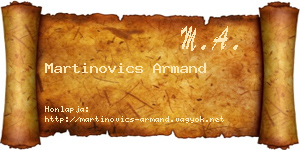Martinovics Armand névjegykártya